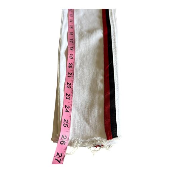 Zara Trafaluc White Skinny Jeans Side Stripe Raw Hem Size 6 / 28 - Picture 10 of 15